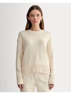 Everlane Organic Cotton Cottagecore Sweater Cream Off-White Size Medium